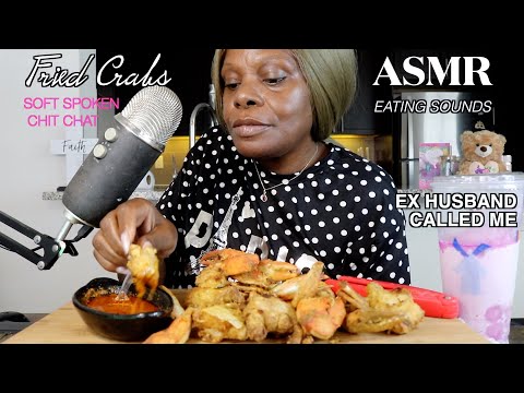 EX HUBBY CALLED ME | SOUL FOOD BY CATHERINE FRIED CRABS ASMR EATING SOUNDS