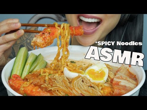 ASMR SPICY NOODLES + KING CRAB LEGS (EATING SOUNDS) | SAS-ASMR