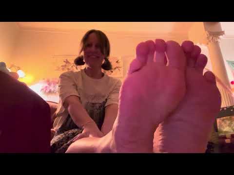 ASMR bare feet chit chat together