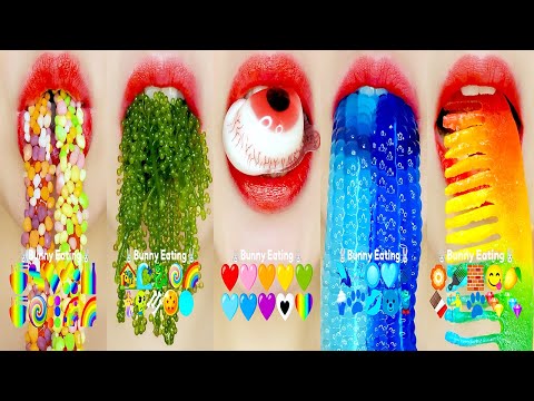 ASMR MUKBANG Emoji Food Challenge 이모지 입술 먹방 1Hour Eating Sounds for Sleep Relaxing