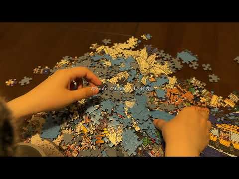 ASMR🧩Whispering in Chinese while Breaking a Jigsaw