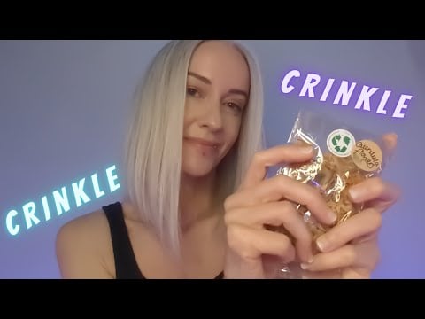 ASMR | Crinkle Sounds and Unintelligible Whispers (rain sounds)