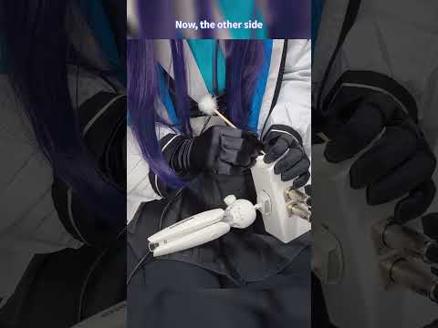 Yuuka Ear Cleaning ASMR 💙 Bamboo Ear Pick & Finger Ear Cleaning #Shorts