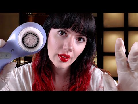 [ASMR] Relaxing Spa Facial ~Vibrating Facial Brush ~ and Oil Face Massage