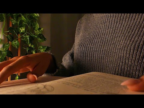 ASMR old book pages flipping & scratching with cozy rain sounds 📖🌧️