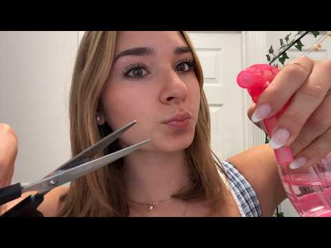 ASMR perfectionist gives you a haircut (water sounds)