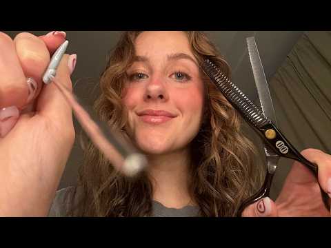 ASMR Giving You a Haircut Before Bed ✂️ Brushing, Snips & Personal Attention
