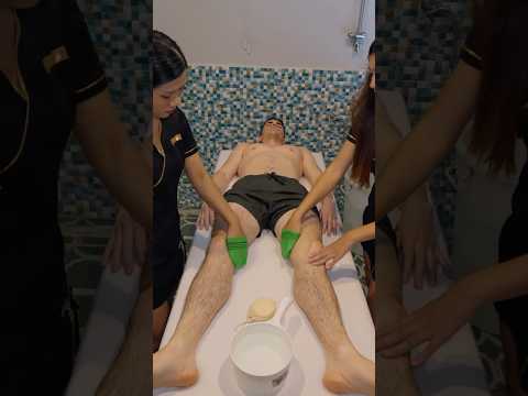 ASMR: Korean Body Wash & Full Service Barbershop Massage 😴  #shorts