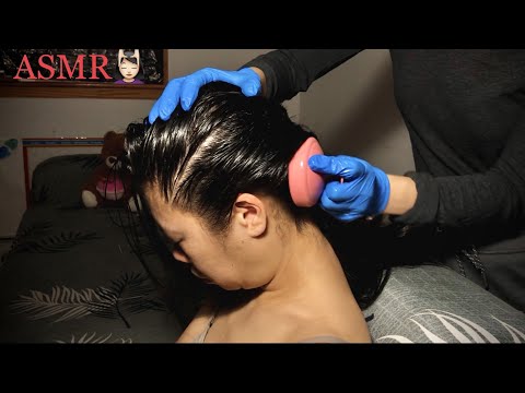 ASMR This Scalp Treatment +Oily Scalp Massage Will SPRITZ, GLASS TINKLE, DRIP DROP, SCRATCH You 2 💤