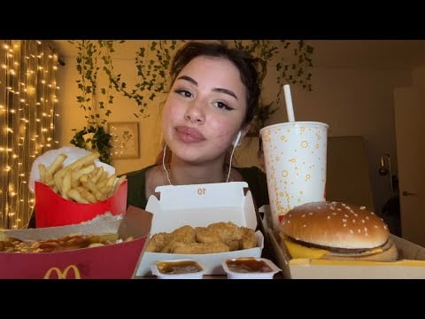 ASMR McDonald’s Mukbang ( BigMac, Nuggets, Poutine, Crispy Fries)  