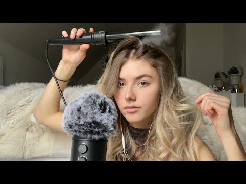 ASMR- relaxing Hair curling & playing / whispering (fail) German/Deutsch