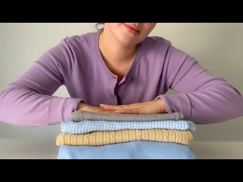 Relaxing Clothes Folding ASMR 💜💤 (soft spoken) 