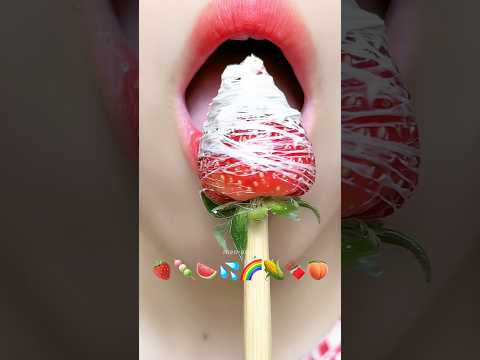 Asmr Eating Emoji Food 🍓🍡🍉 #meoasmr #mukbang #satisfying #asmrsounds #emojichallenge #asmr