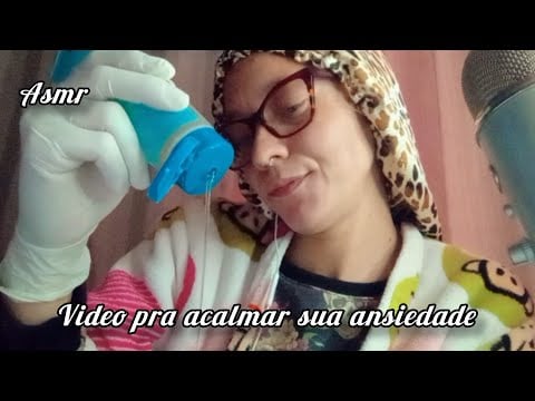 Cuidados com a sua pele e massagem facial (PRA DORMIR RÁPIDO) - ASMR😴