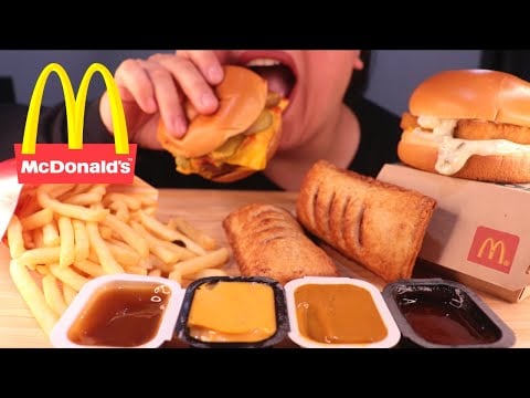 ASMR MCDONALD'S FILET-O-FISH + DOUBLE CHEESEBURGER +FRIES MUKBANG 먹방 (NO TALKING) EATING SOUNDS