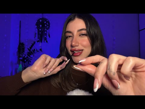 ASMR/ sleepy moments 🩵 ( mouth sounds, massage, plucking negative energys…)