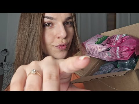 asmr| compras 🛍  tapping, sons de boca e embalagens