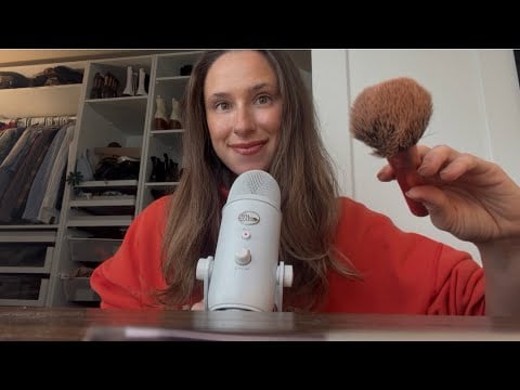 ASMR *full gain mic* my 5 minute makeup routine 💋✨ (tingly whispers + tongue clicking)