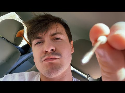 [ASMR] Face Brushing & Lens Tapping In The Car | Visual ASMR Triggers