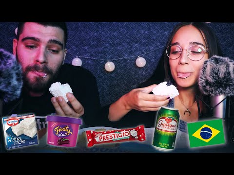 ASMR em Portugues/Portugal | PROVANDO COMIDA DO BRASIL 🤤 PARTE 2! 🇧🇷