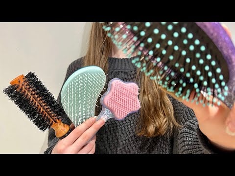 ASMR Using ALL my hair brushes on you and me | Brushing your hair | Lo-fi | whispered