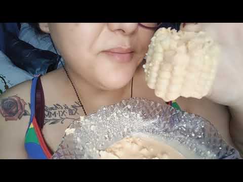 ASMR Comiendo Elote con mayonesa, limón 🍋 y chile 