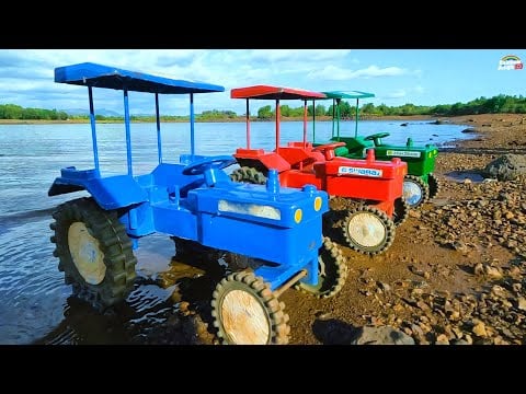 mini Swaraj tractor stuck in mud jcb Loading cucumber help tractor Video