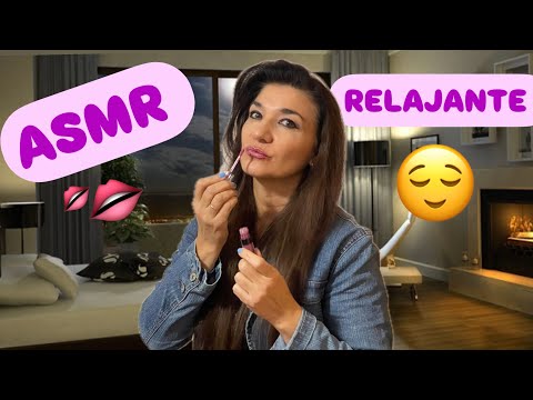 ASMR TE DOY BESITOS💋 Y TE ENSEÑO MIS LABIALES 😊💋 Muy RELAJANTE 😊🔉🎧