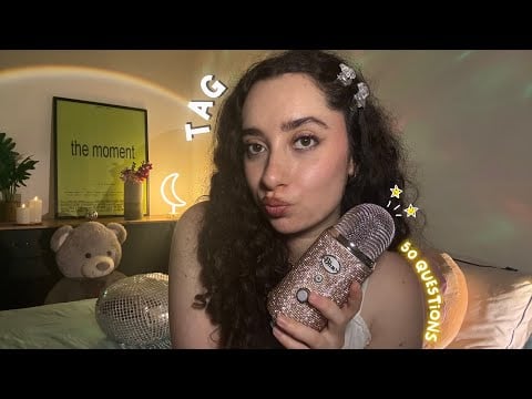 ASMR - TAG, JE RÉPONDS À 50 QUESTIONS SANS TABOU !! 🤍 (chuchotements très proche du micro)