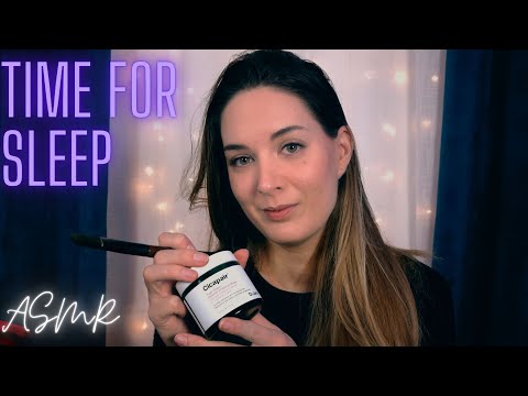 ASMR ROLEPLAY | Getting you ready for bed on Christmas eve | Face care  | Brushing Hair