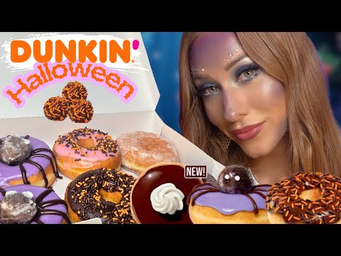 ASMR | Eating Dunkin' Donuts Halloween *Limited Edition* Treats 🍩🎃 *Mukbang*