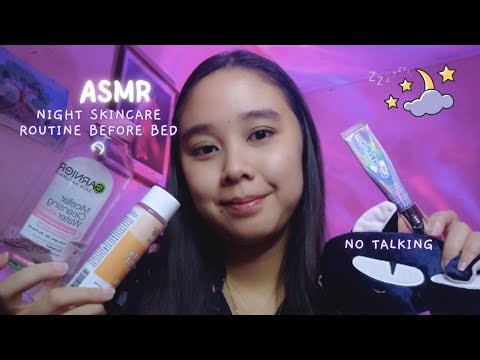 ASMR Aku Skincare in Kamu Sebelum Tidur 💤 (No Talking)  - Layered Sounds, Tapping, Hair Brushing)