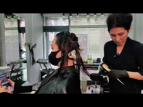 미용실 ASMR 디지털 셋팅 롱머리 연화펌 Digital setting long hair softening extension /Korean hair salon