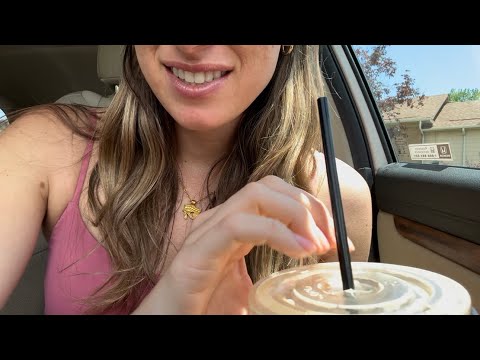 lofi ASMR Coffee in my Car ☕️ | Whisper Ramble About Manifesting & Life 💖