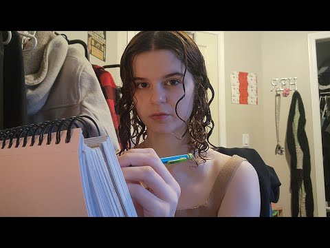 lofi asmr weird girl draws you in class (soft spoken, pencil sounds)