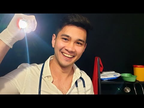 ASMR Medical Exam | REAL Health Professional | Light Triggers | Eye/Lung Tests | Blood Pressure Cuff