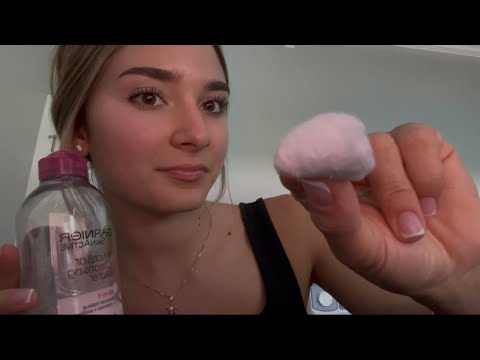 asmr taking off your makeup & doing your skincare