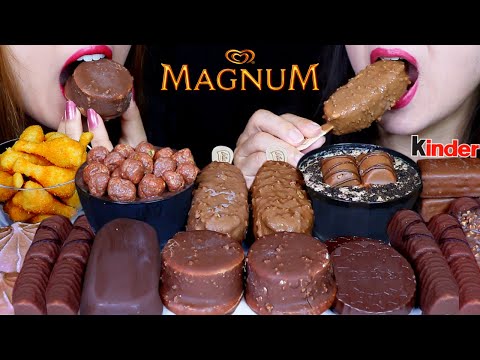 ASMR CRUNCHY DESSERTS (MAGNUM ICE CREAM, MINI CHOCO ICE CREAM, FRIED CHICKEN CHIP, CAKE, MERINGUE 먹방