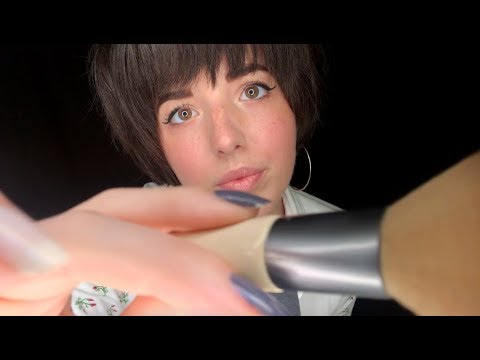 ASMR Mouth Sounds + Face Touching (personal attention/inaudible/face brushing)