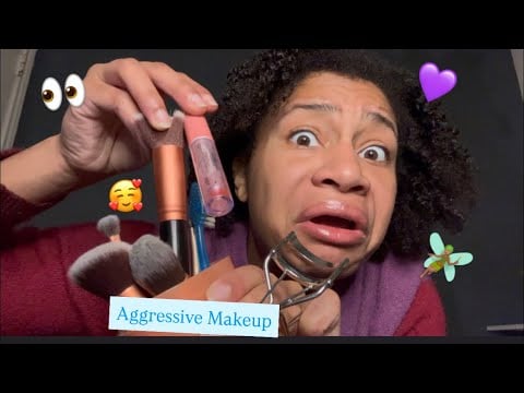 ASMR - Fast & Aggressive Makeup & More