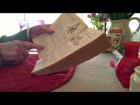 Asmr- Vintage activity book, page turning. soft spoken reading and comments (April)