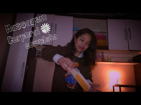ASMR Massagem corporal completa pós dia cansativo🌿(com óleo, percussão, drenagem linfática, pés)