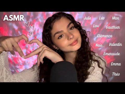 ASMR - Je chuchote vos prénoms (plus beaux les uns que les autres)