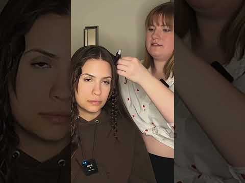 New Short-ASMR Hair Curling and Styling 💙 #asmr #asmrsounds #asmrhair #asmrtingles #asmrhaircurling