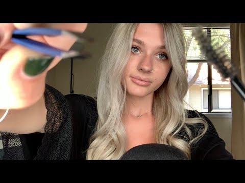 ASMR| CLOSE UP- Doing Your Eyebrows W/ Inaudible Whispering/ Personal Attention