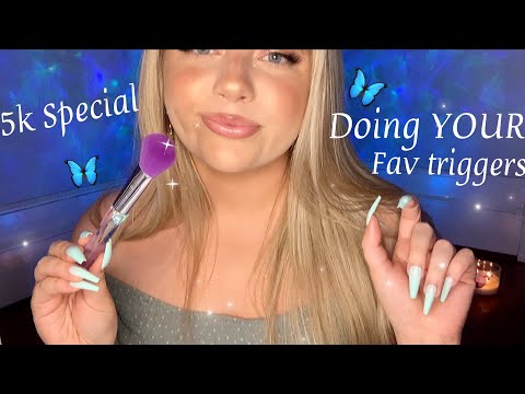 ASMR Doing YOUR Favorite Triggers | 5K Special 🦋 Trigger Assortment