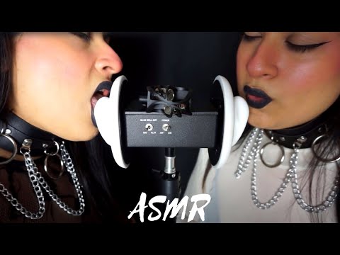 ASMR Twin Vampire Babe Ear Biting | Licks | Kisses | Mouth Sounds