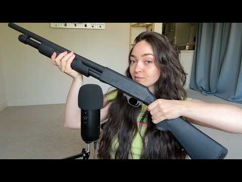 ASMR With H&R Pump Action Shotgun While Rambling And Whispering {Blue Yeti Mic}