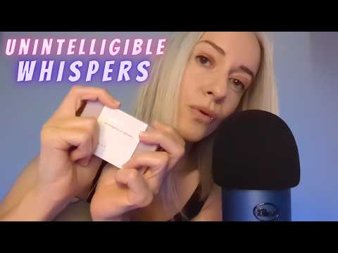 ASMR | Close Up UNINTELLIGIBLE WHISPERS and soft crinkle sounds