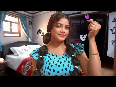ASMR Doing My Korean Hairstyle 🫰💜
